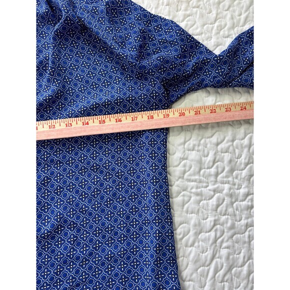 Laundry by Shelli Segal Blue Pattern Vneck Long Sleeve Flowy Blouse size small - Picture 5 of 7